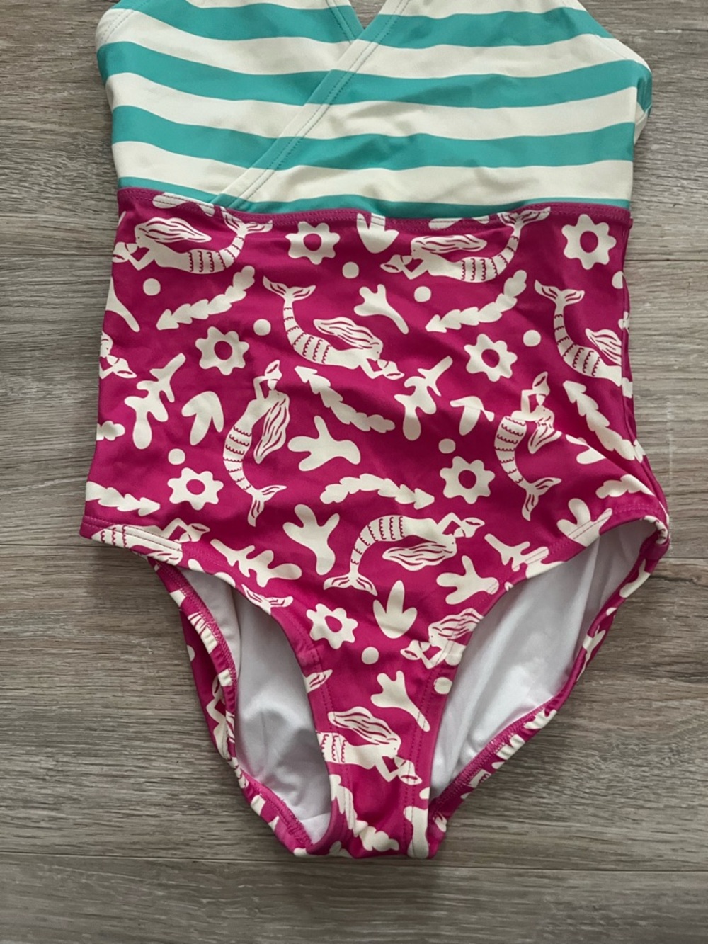 Hanna Andersson Girl’s Halter One Piece Swimsuit Merry Mermaids Mixie - Size 10 - Picture 3 of 8